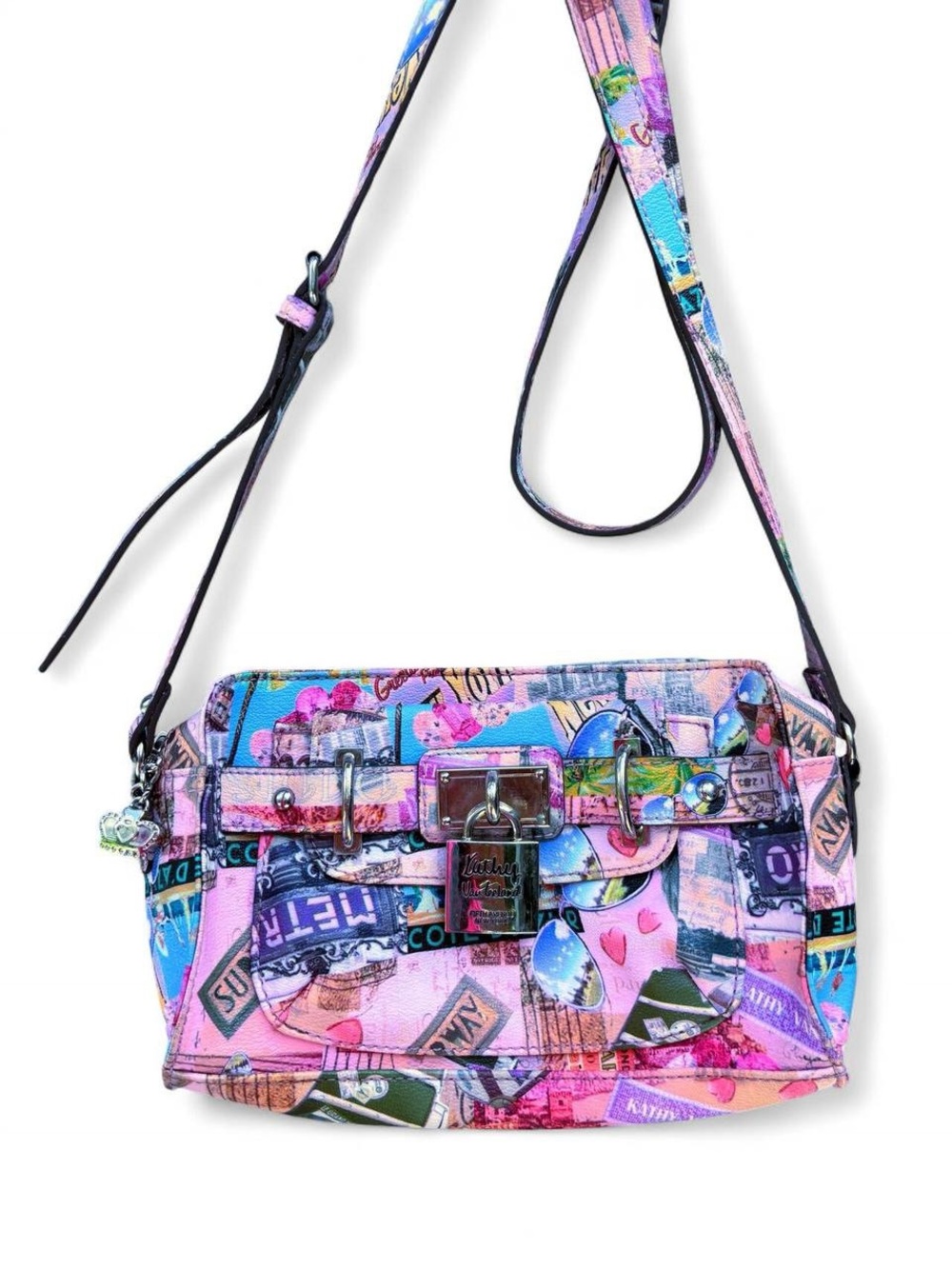 ✨ RARE PINK KATHY VAN ZEELAND PURSE NEW YORK CROSSBODY LEATHER VINTAGE✨